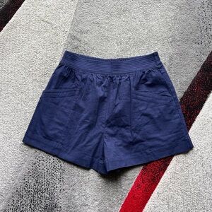 Entro Navy Stretch High Waisted Chino Shorts